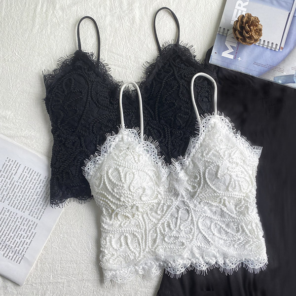 Ženski ljetni bustier od čipke s tankim naramenicama