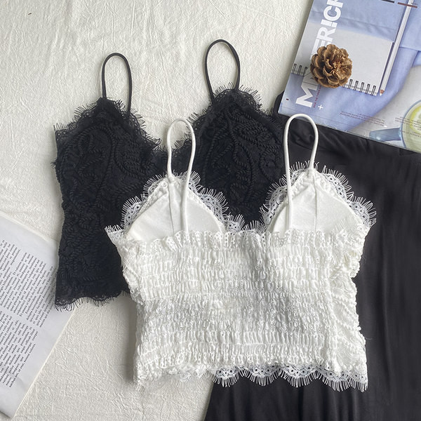 Ženski ljetni bustier od čipke s tankim naramenicama