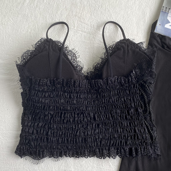 Ženski ljetni bustier od čipke s tankim naramenicama