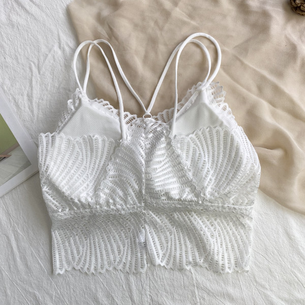 Sieviešu īss mežģīņu tops ar iestrādātiem paliktņiem