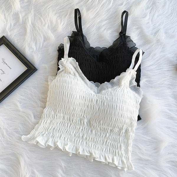 Bustiera de dama model nou cu bretele subtiri si dantela