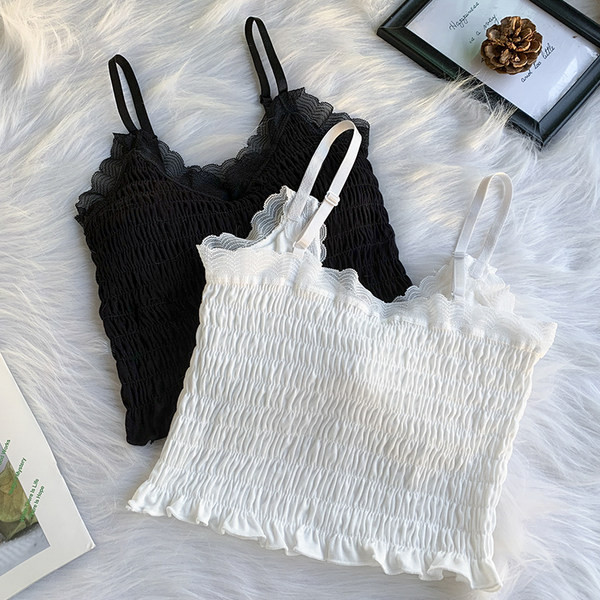 Bustiera de dama model nou cu bretele subtiri si dantela