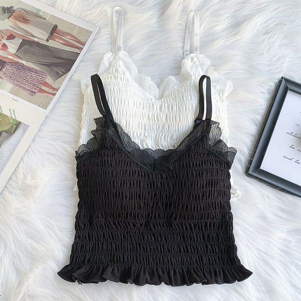 Bustiera de dama model nou cu bretele subtiri si dantela