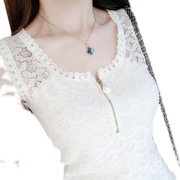 Ikdienas sieviešu mežģīņu tops ar platām lencēm