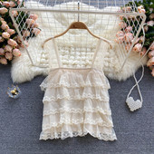 Sieviešu mežģīņu tops ar tilla lencēm