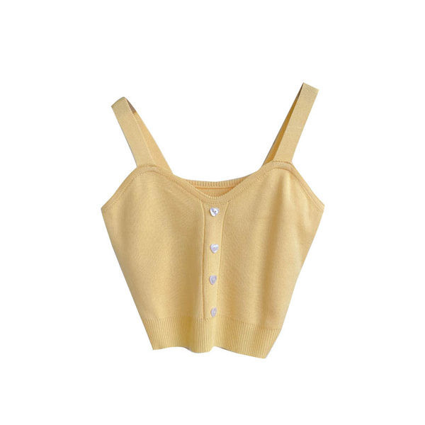 Maieu scurt de damă cu nasturi și bretele