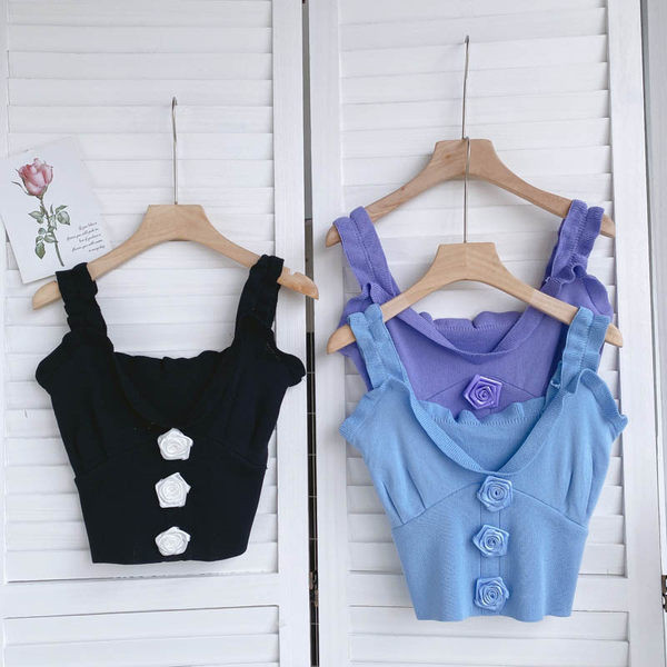 Maieu scurt de damă cu bretele largi - culori diferite