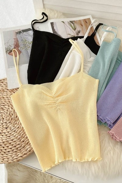 Ženska majica bez rukava na tanke naramenice - različite boje