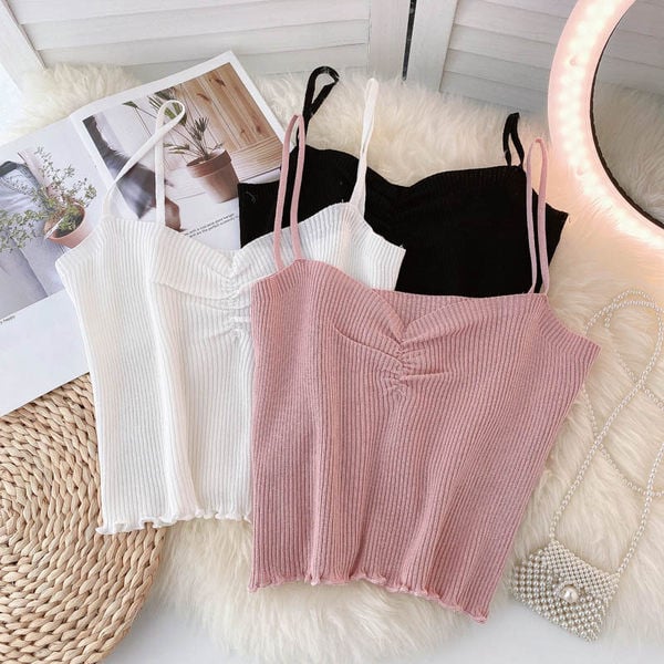 Ženska majica bez rukava na tanke naramenice - različite boje