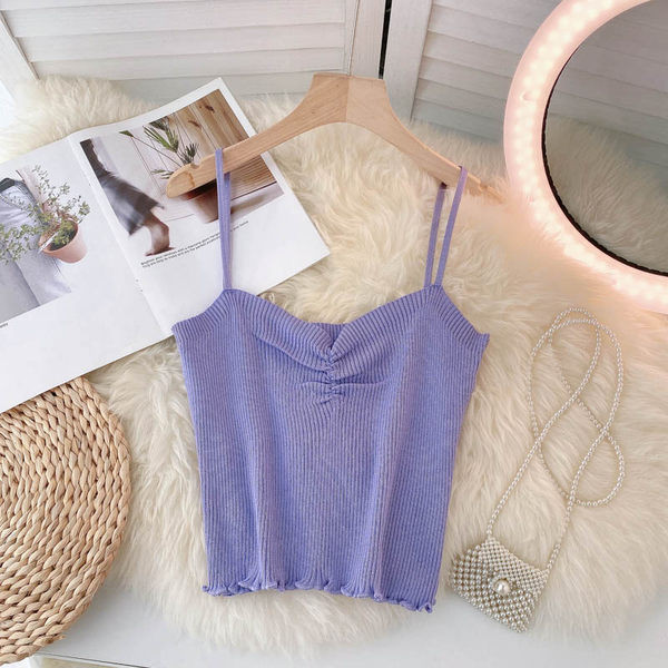 Ženska majica bez rukava na tanke naramenice - različite boje