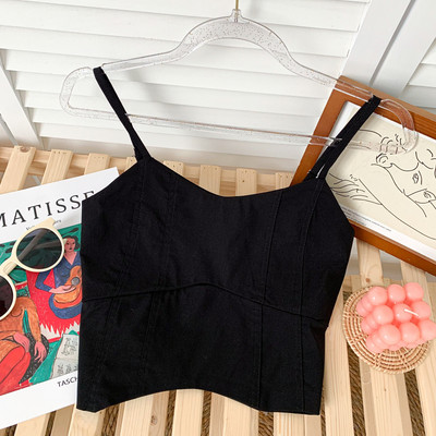 Maiou scurt de damă de zi cu zi cu bretele subțiri în mai multe culori