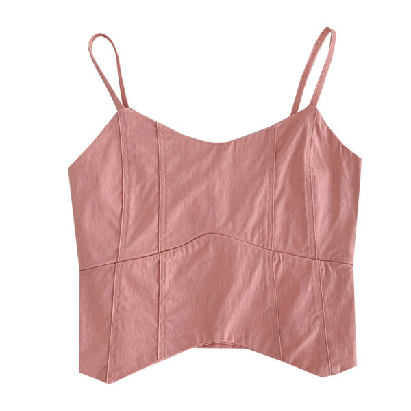 Maiou scurt de damă de zi cu zi cu bretele subțiri în mai multe culori