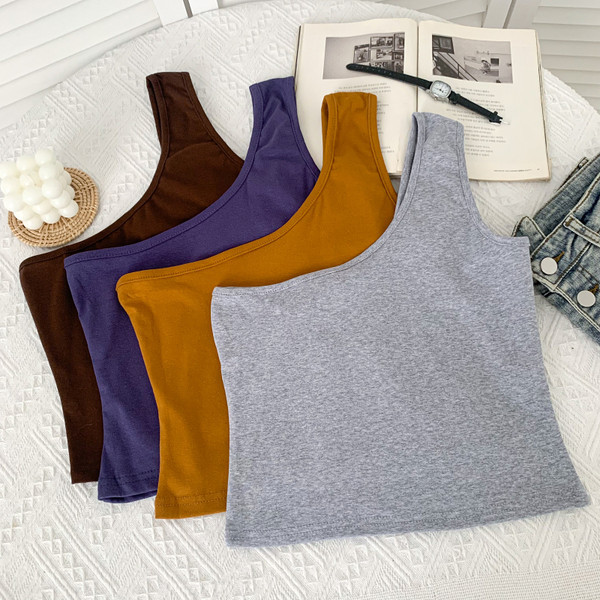 Jauna modeļa moderns sieviešu topiņš ar vienu lencīti - vairākas krāsas