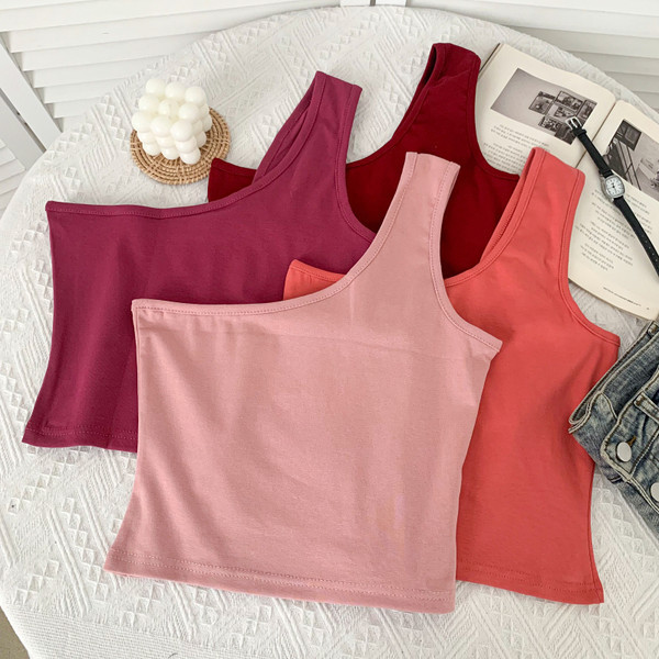 Jauna modeļa moderns sieviešu topiņš ar vienu lencīti - vairākas krāsas