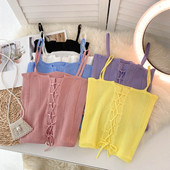 Sieviešu velveta tops ar plānām lencēm un saitēm