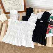 Maieu casual dama cu flori in alb si negru