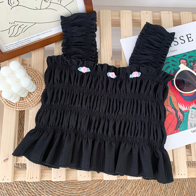 Maieu casual dama cu flori in alb si negru