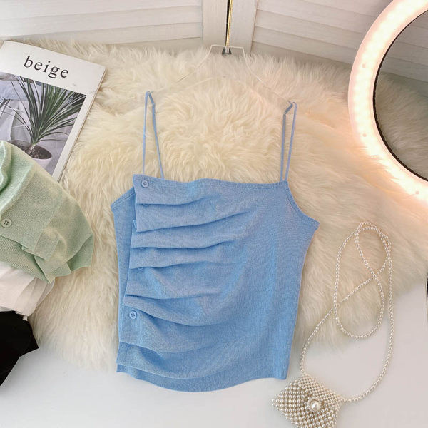 Maieu de damă tricotat cu bretele subțiri în patru culori