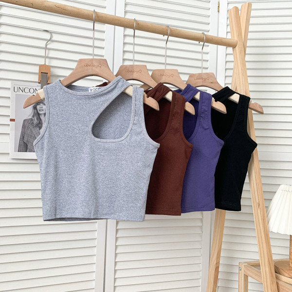 Novi model ženske majice bez rukava sa okruglim izrezom u više boja
