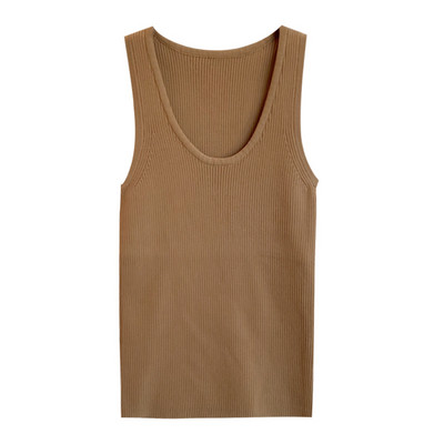 Sieviešu vienkrāsains tops ar O veida kakla izgriezumu