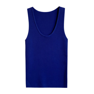 Sieviešu vienkrāsains tops ar O veida kakla izgriezumu