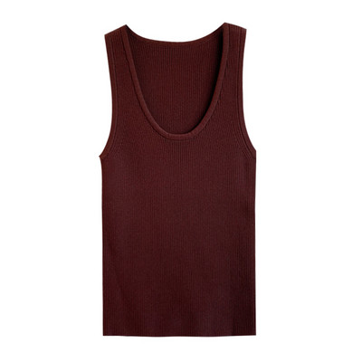 Sieviešu vienkrāsains tops ar O veida kakla izgriezumu