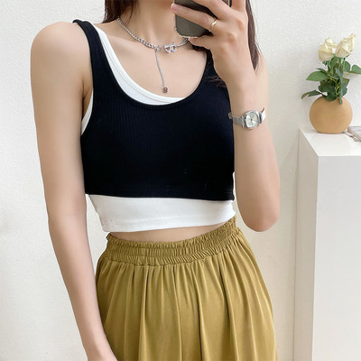 Top scurt de damă lejer, cu bretele subțiri