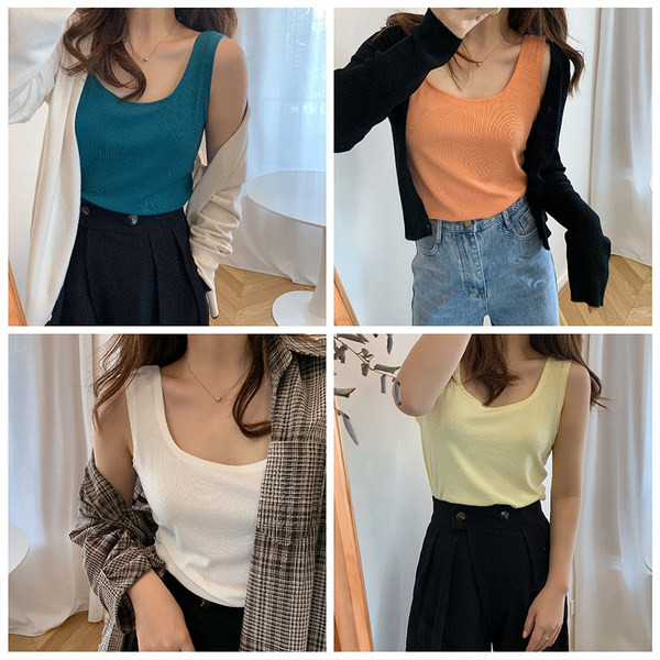 Maieu casual de damă, cu decolteu pătrat și bretele largi