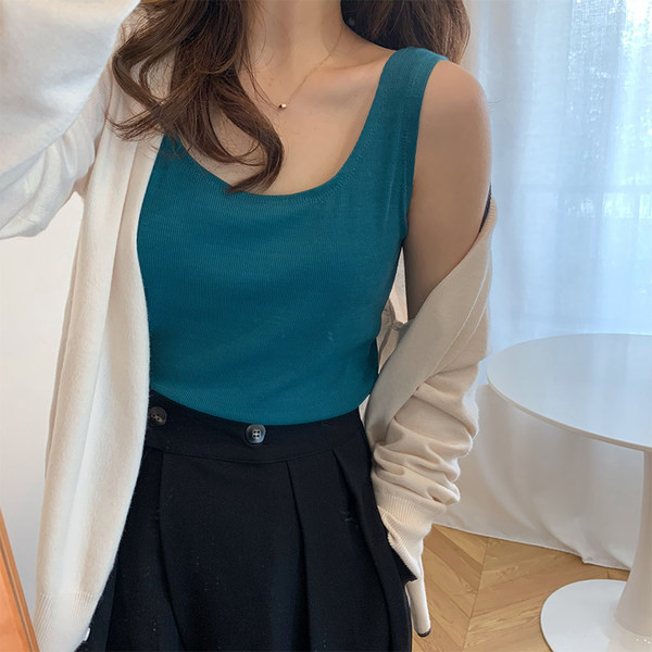 Maieu casual de damă, cu decolteu pătrat și bretele largi