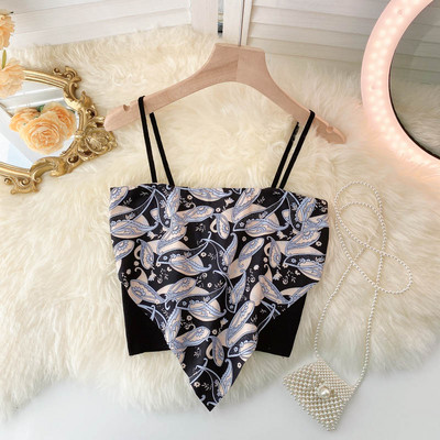 Īss sieviešu topiņš ar plānām lencītēm – dažādas krāsas