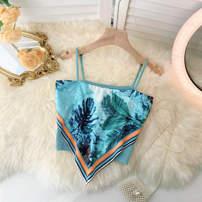 Īss sieviešu topiņš ar plānām lencītēm – dažādas krāsas