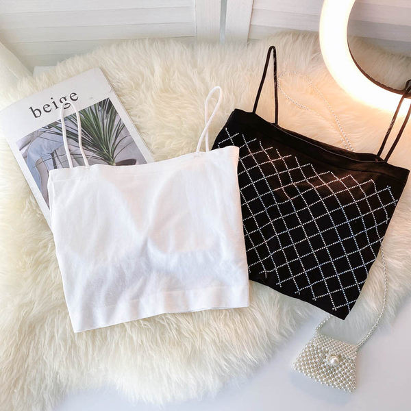 Bustiera scurta de dama cu pietre si bretele subtiri