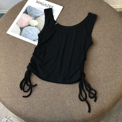 Top scurt de dama cu bretele si cravate largi