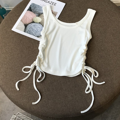 Top scurt de dama cu bretele si cravate largi