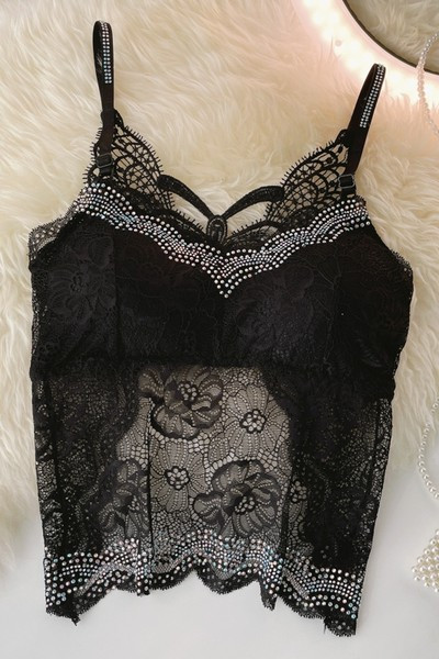 Sieviešu bikses ar plānām lencēm ar mežģīnēm