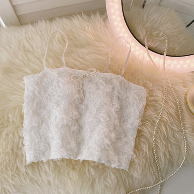 Bretele de dama cu panglica si perle