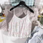 Maieu modern de dama - cu bretele subtiri si paiete