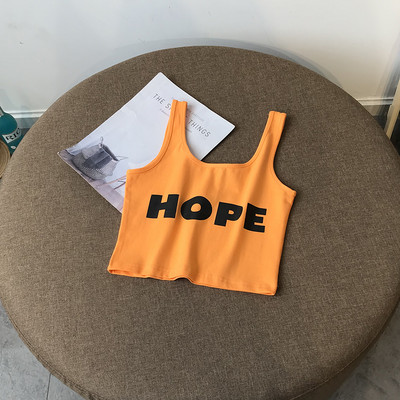 Top zilnic scurt cu inscripție pentru femei