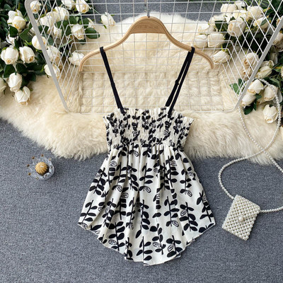 Maieu lat de damă cu bretele subțiri în două culori