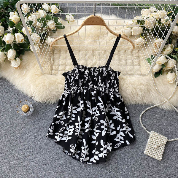 Maieu lat de damă cu bretele subțiri în două culori