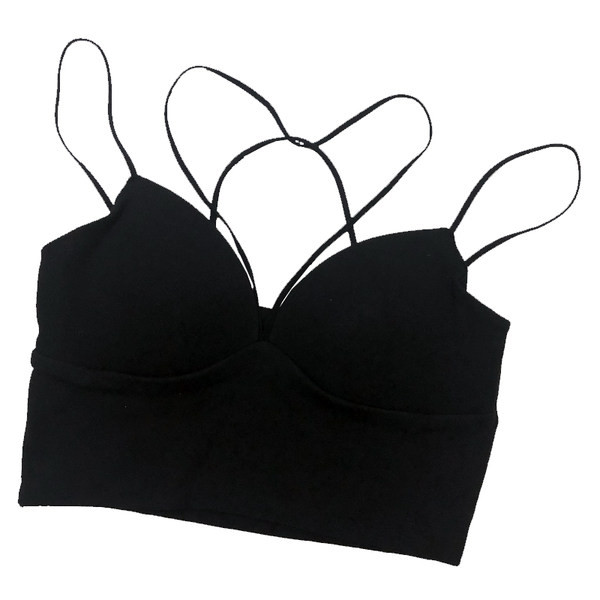 Īss sieviešu krūšu modelis ar plānām lencēm