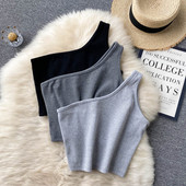 Ženska majica bez rukava na jednu naramenicu u tri boje