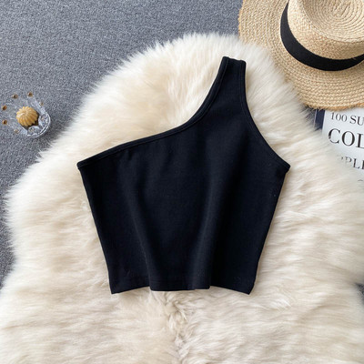 Ženska majica bez rukava na jednu naramenicu u tri boje