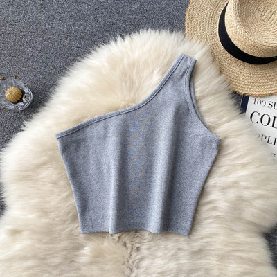 Ženska majica bez rukava na jednu naramenicu u tri boje