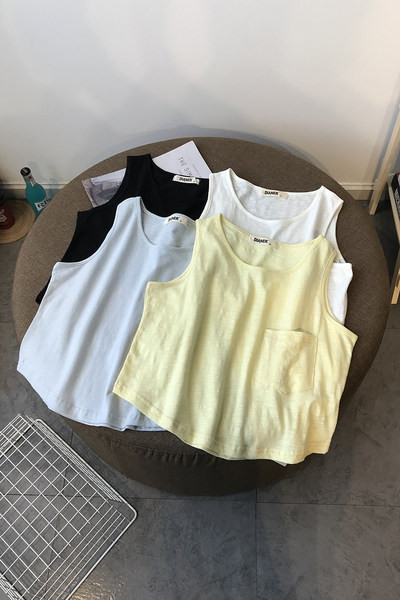 Нов модел потник с О-образно деколте с джоб