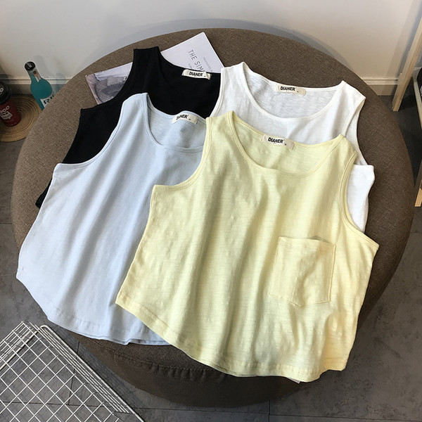 Нов модел потник с О-образно деколте с джоб