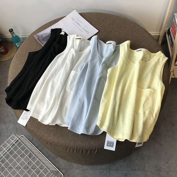 Нов модел потник с О-образно деколте с джоб