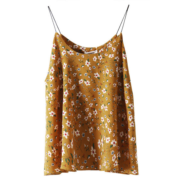 Maieu lat pentru femei, cu motive florale și bretele subțiri