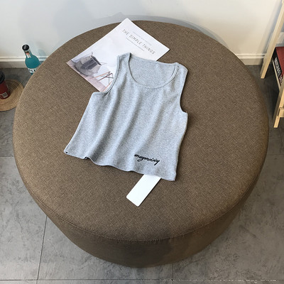 Дамски потник с овално деколте и бродиран надпис