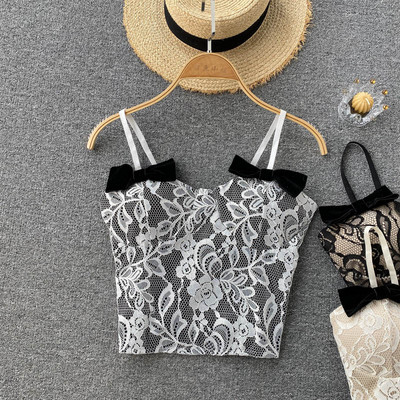 Sieviešu ikdienišķa bikses ar mežģīnēm un plānām lencēm